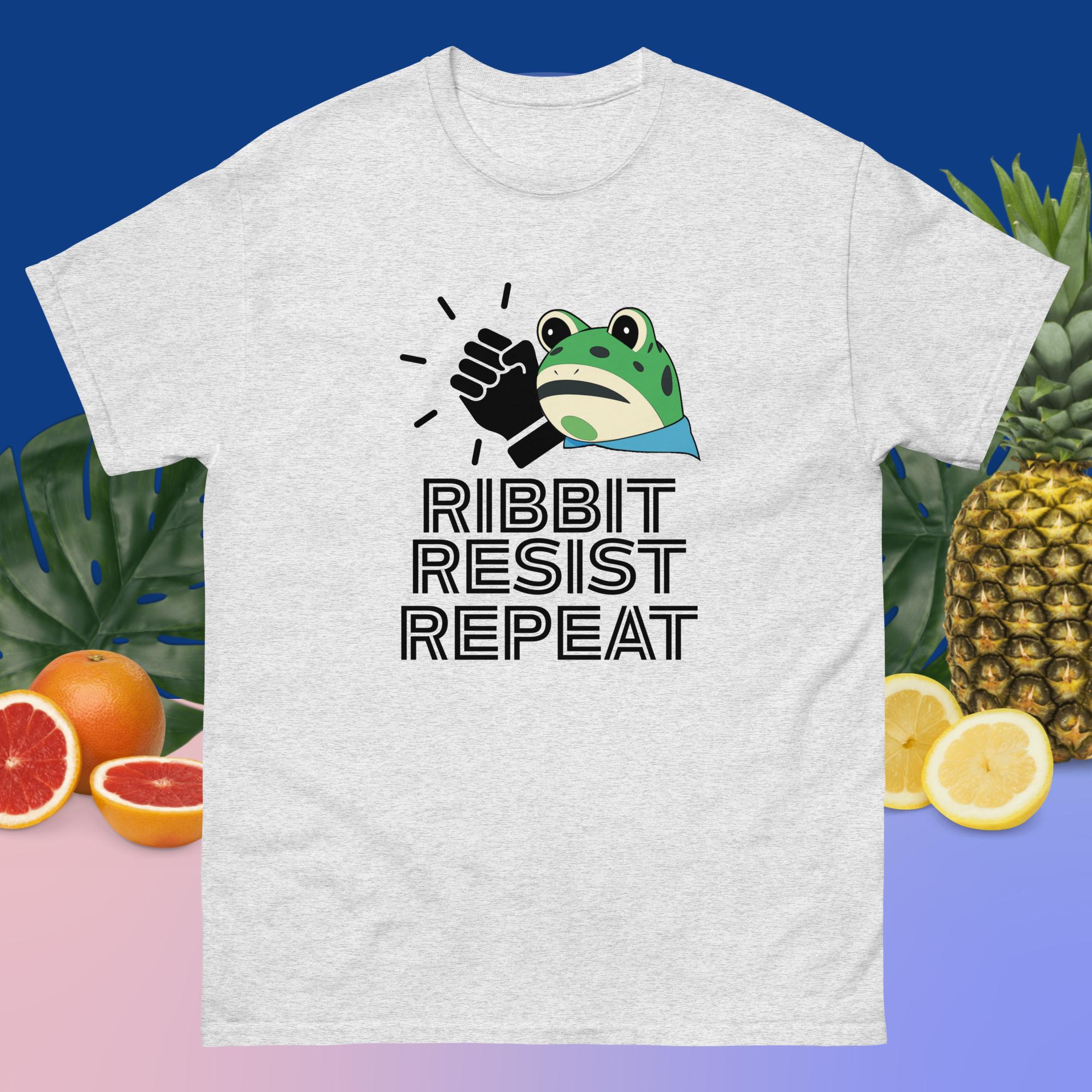 Amphifa Rebel Frog T-Shirt – Ribbit, Resist, Repeat | Light Colors