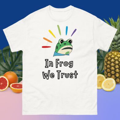 Amphifa Rebel Frog T-Shirt – In Frog We Trust | Light Colors